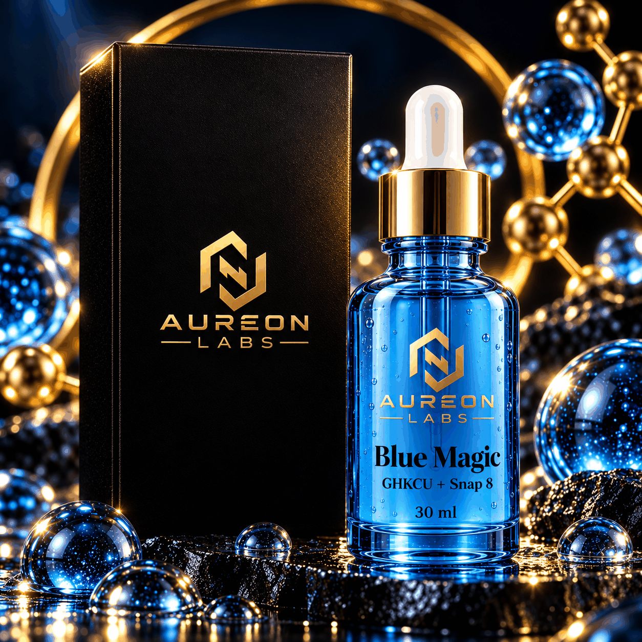 Aureon Labs Blue Magic Serum – GHK-Cu Kupferpeptid mit Snap8 Limitierte Auflage – 30 ml